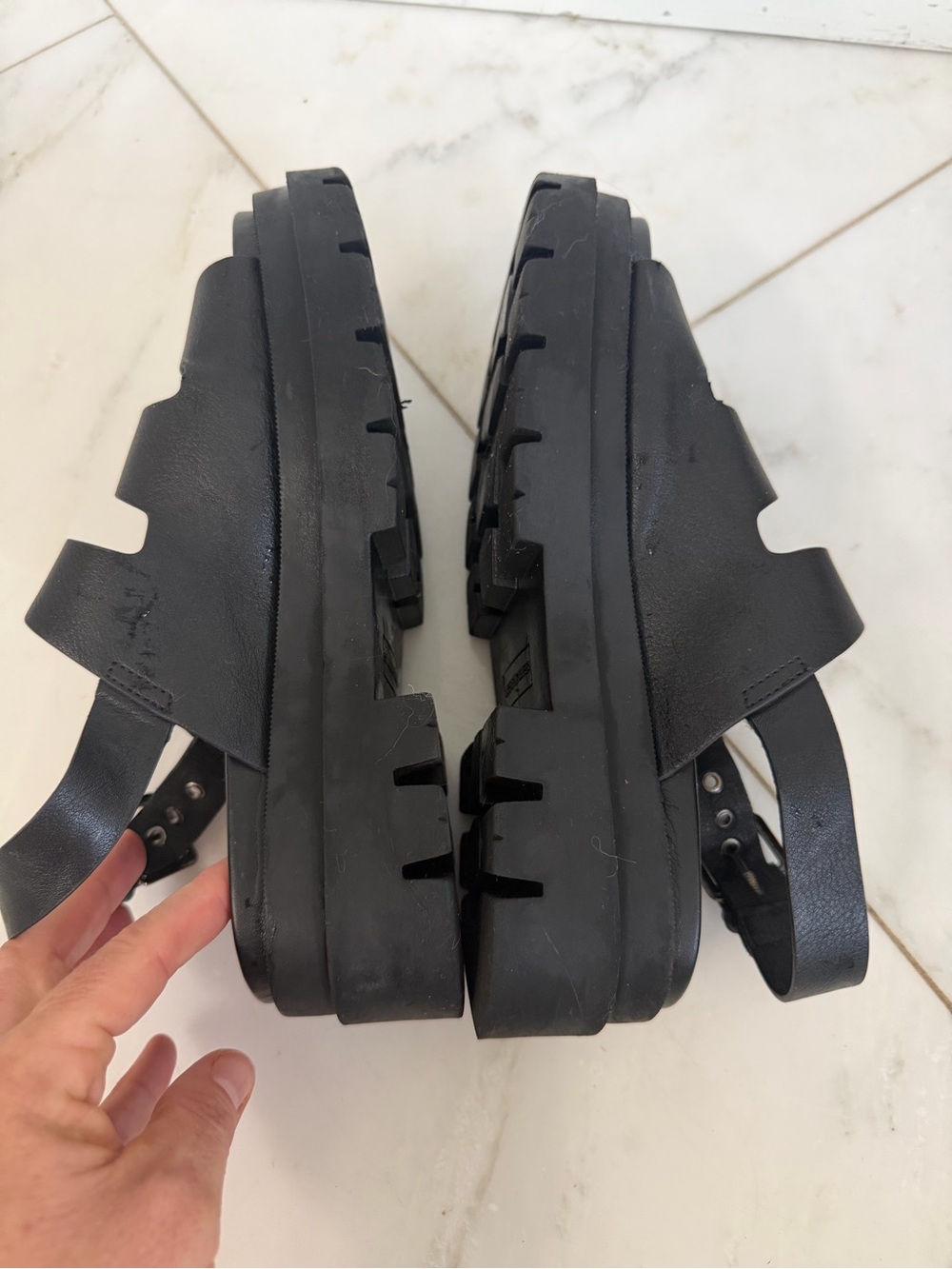 Sincerely Jules Heaven Platform Chunky Strappy 90s Y2K Sandals black size 7 - Picture 6 of 10